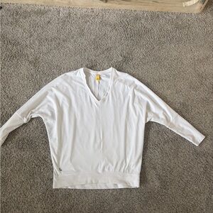 White V-Neck Lole Lightweight Top